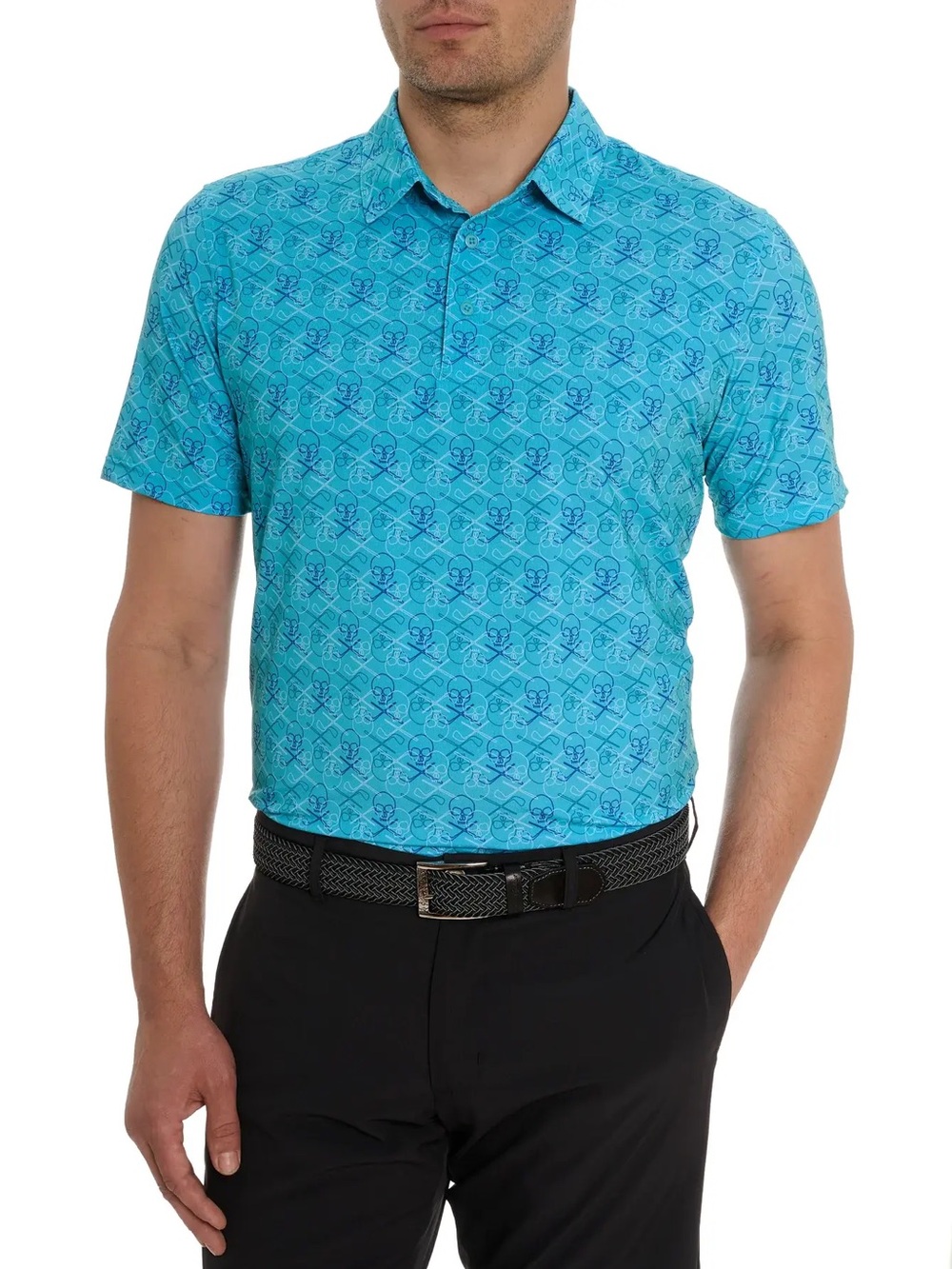 Men's Robert Graham Iron Club Skull 2 Short Sleeve Polo Shirt. Golf. Size XL.